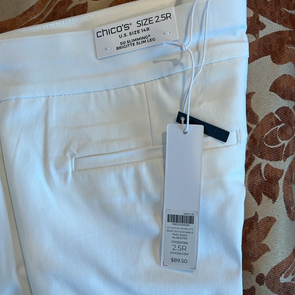 NWT Chico’s So Slimming Brigitte Slim Ankle Pant - Alabaster - Picture 4 of 4